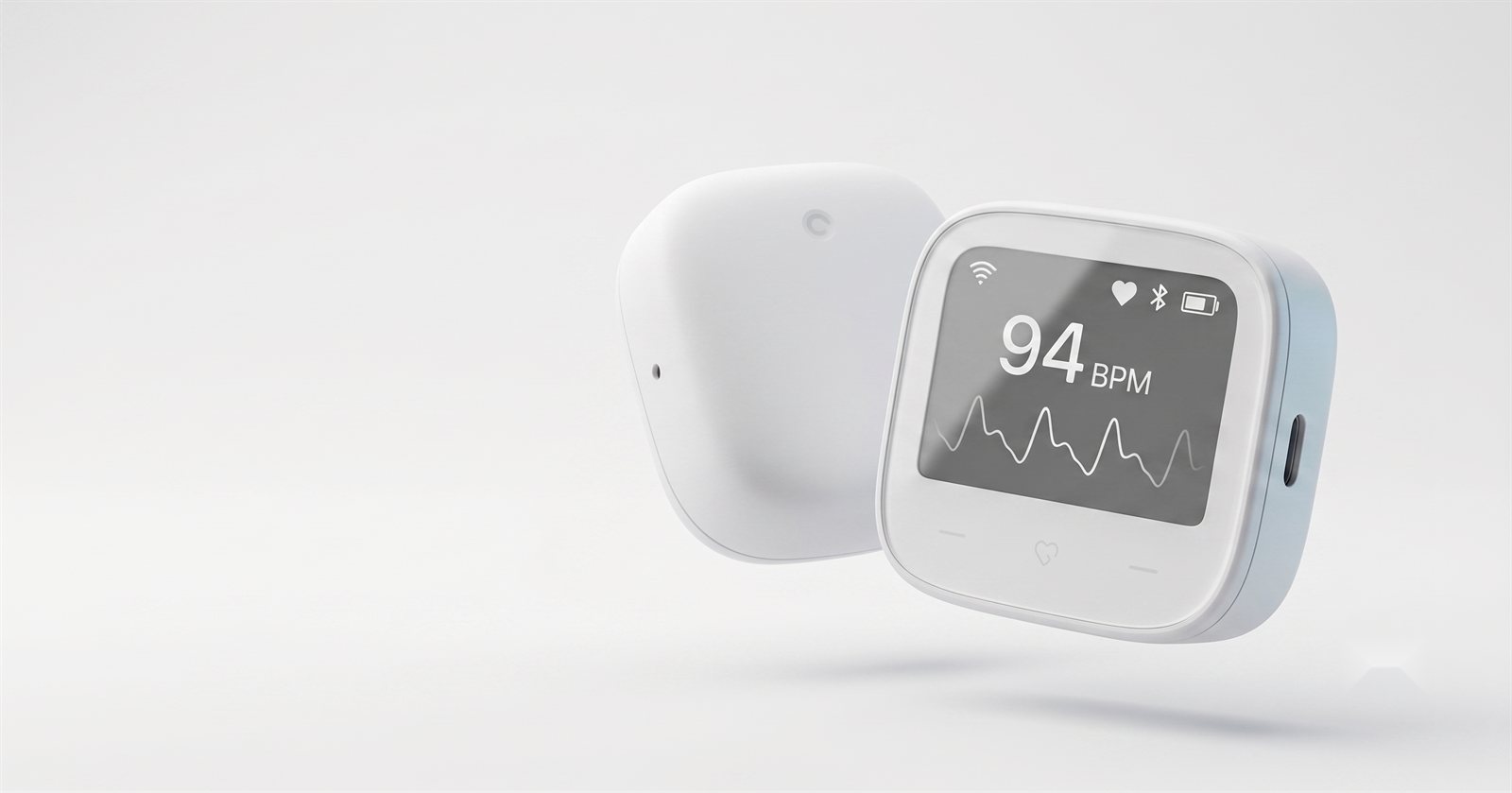 PulsEye product render — floating device view